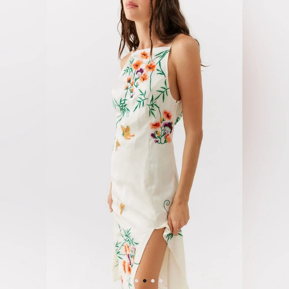 NWT UO Phoenix Embroidered MIDI Dress XS - Picture 15 of 15